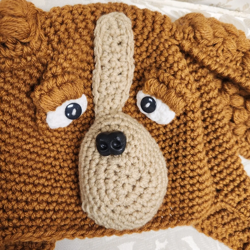 Crochet Puppy dog Cocker Spaniel Kids hat - Child Size